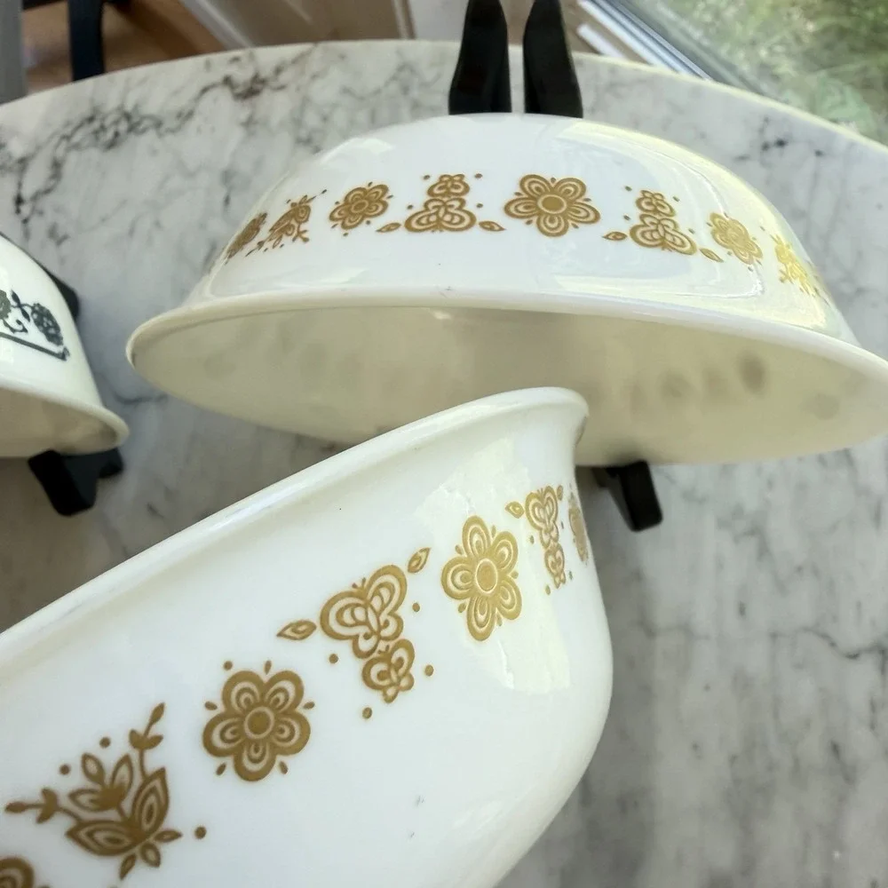Vintage 70s Lot (4) Corelle Corning Old Town Blue Onion Cereal Soup Bowls 6.25